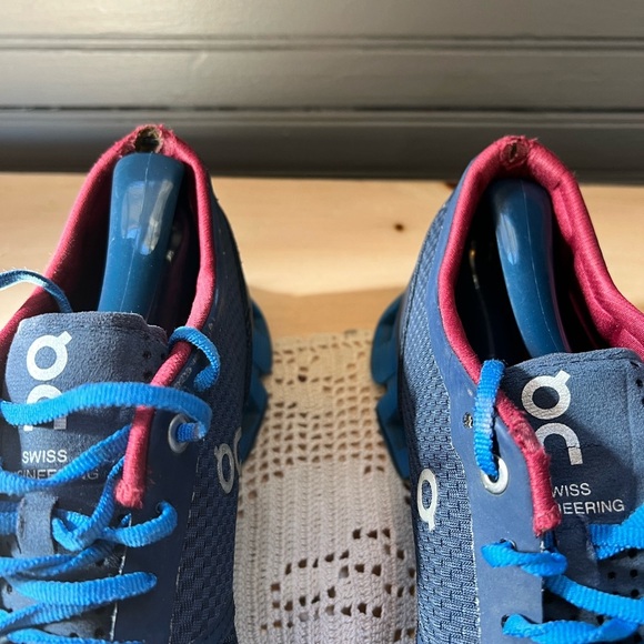 On Cloud x 1.0 Midnight Cobalt Blue Red Running Shoes 9.5 - Picture 5 of 8